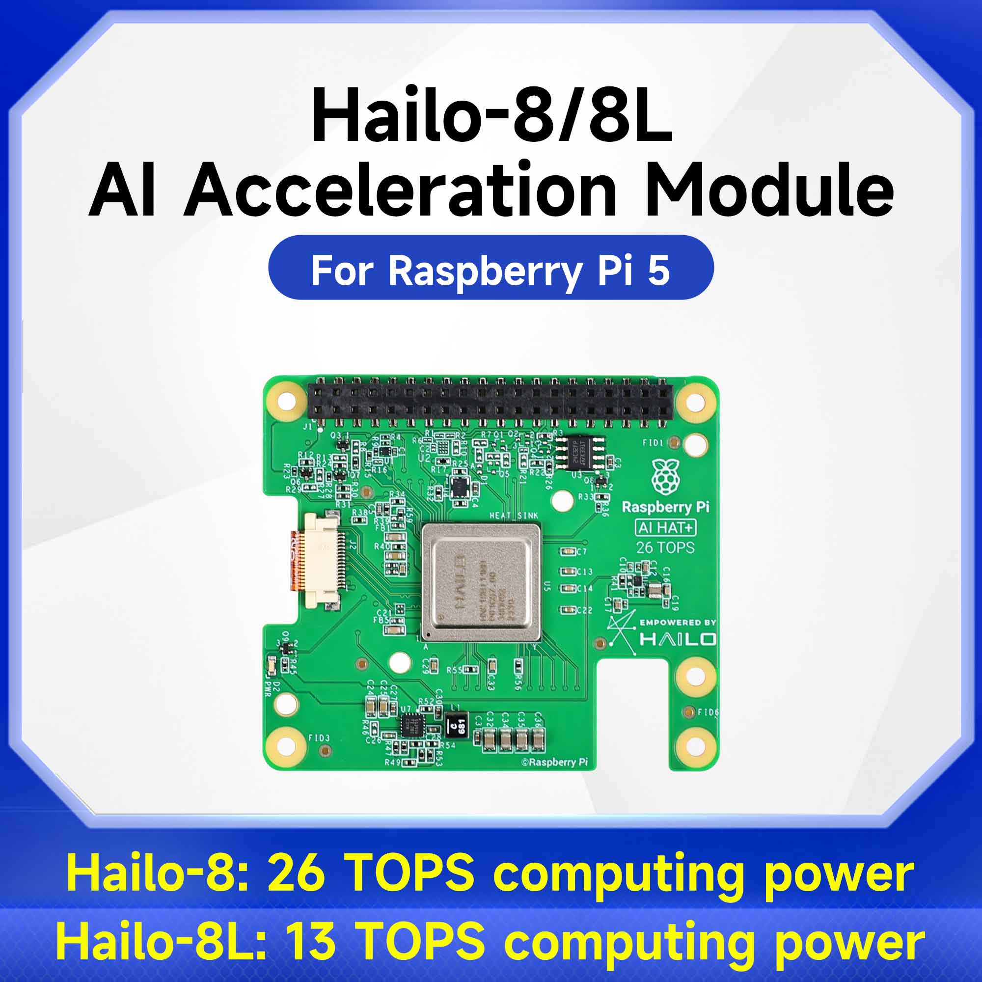 Raspberry Pi Ai Kit Hailo-8L - Hailo 8/8l AI アクセラレーションモジュール 13tops/26tops DIY