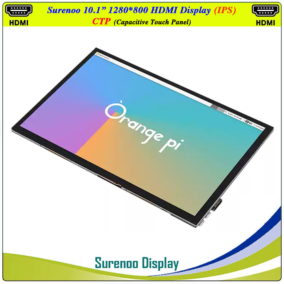 Raspberry Pi 10.1 Inch Capacitive Touch Screen Ips - 10.1インチ 1280*800 HDMI対応 LCDモジュールディスプレイモニター IPSスクリーン USB静電容量式タッチパネル