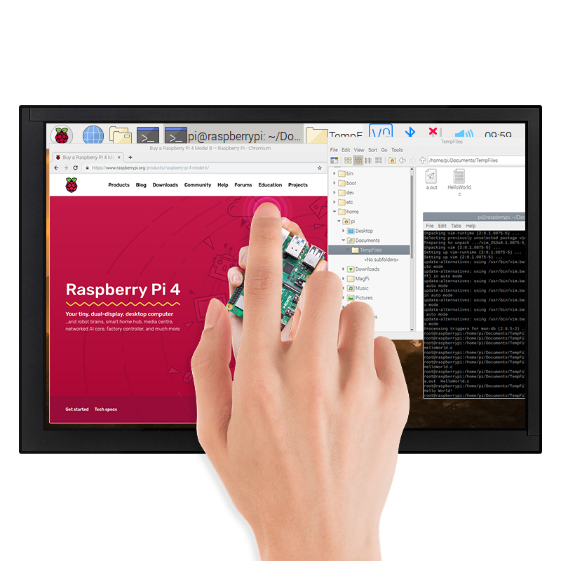 10.1インチ Raspberry Pi 4B タッチスクリ - Raspberry Pi 10.1 Inch Capacitive Touch Screen Ips のレビューと価格